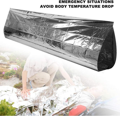 Emergency Foil Blanket, Emergency Tent Blanket Sleeping Bag Outdoor Survival Reflective Shelter Survival Reflective Thermal Blanket for Outdoors, Hiking, Survival