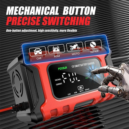 Car Battery Charger 12V Automotive, 6-Amp Fully Automatic Smart Charger, Trickle Charger and Maintainer, Car Battery Repair and Desulfator for Cars Boat Motorcycle Lawn Mower RV ATV SUV Snowmobile