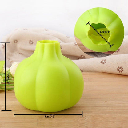 Coralpearl Garlic Ginger Press Cutter Mincer Chopper Crusher Slicer Grater Grinder Dicer Machine Food Aid in Plastic Stainless Steel with Silicone Peeler Kitchen Gadget Green Tool Set (Cube)