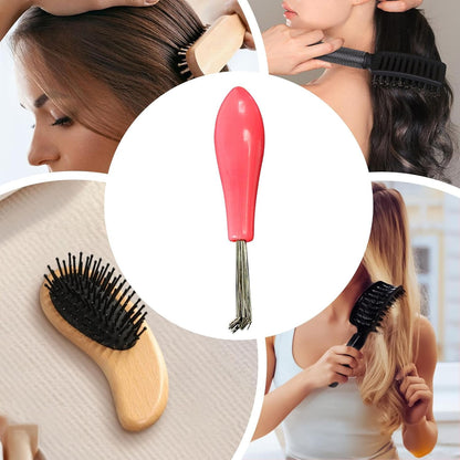 Hair Brush Cleaner, Small Cleaning Tool, PVC Wire Rake with Handle, Easy Dust and Lint Removal, Design, Ideal for Haircut Styling, Barber Use, and Daily Grooming Accessories, 9x1.7cm
