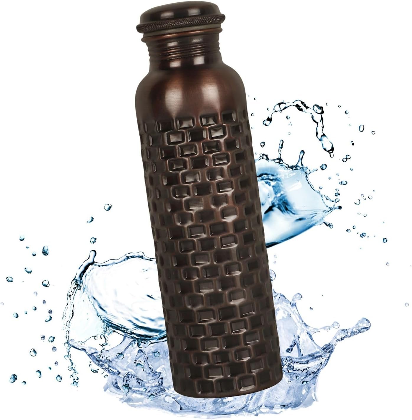JYPR 100% Pure Copper Water Bottle, Leak-proof Seal, 32 oz Capacity - Handcrafted Antique Finished - Ayurvedic Copper Vessel Drinkware For Health Benefits - Perfect for Yoga, Gym, or Travel