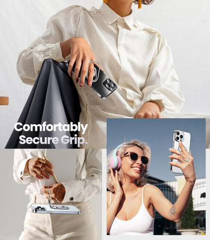 Shields Up for iPhone 15 Pro Case with Stand, Phone Case Clear with Double Ring Holder [Adjustable & Foldable] Shockproof Protective Cover for iPhone 15 Pro 6.1 inch - Clear