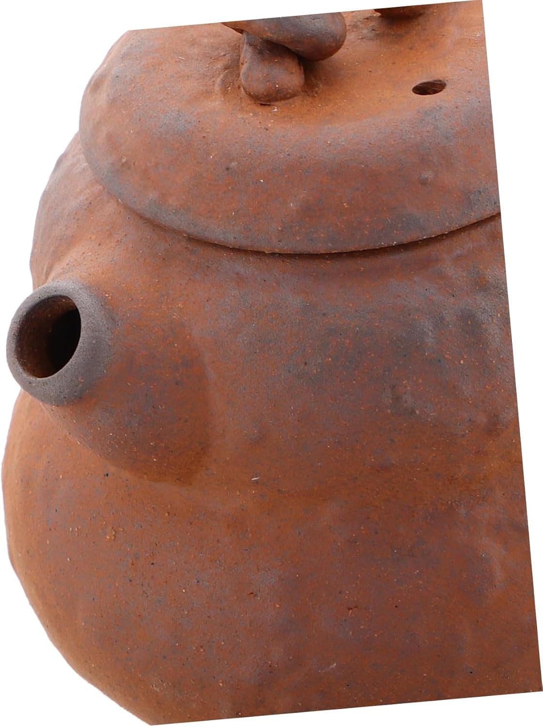 LABRIMP Vintage Teapot Style Tea Pot Restaurant Tea Pots Gourd Water Cup Gourd Cup Brown Stoneware