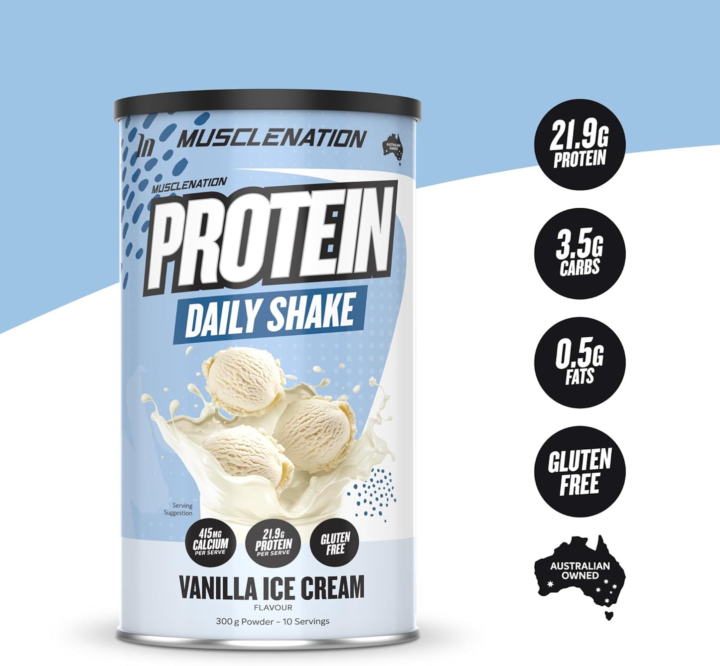 Muscle Nation Vanilla Ice Cream Daily Shake 300g (10 Serves)