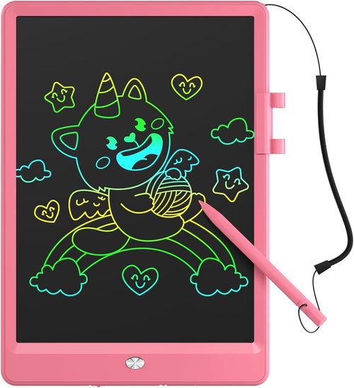 Oksoar Writing Tablet for Kids (Age 3-8), 10-Inch LCD Colorful Doodle Boards, Perfect for Christmas & Birthday Gifts, Learning Toys & Travel Essentials for Boys and Girls (Pink)