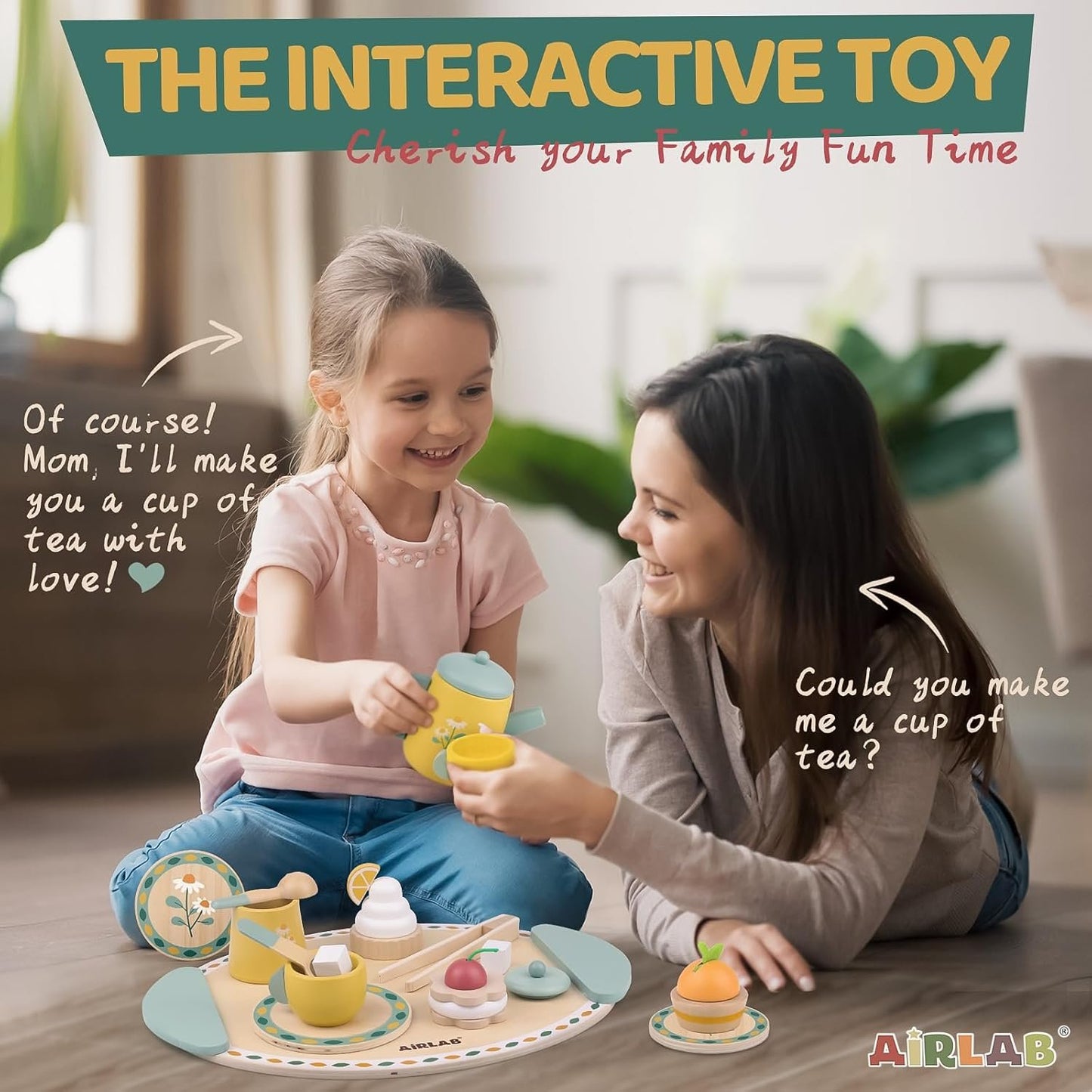 Tea Sets for Toddlers 3-5 Girl Birthday Gift 2 Year Old Princess Party Wooden Play Food Toy Sets for Kids Kitchen Accessories Age 3 4 5 6 Wood Educational Toys