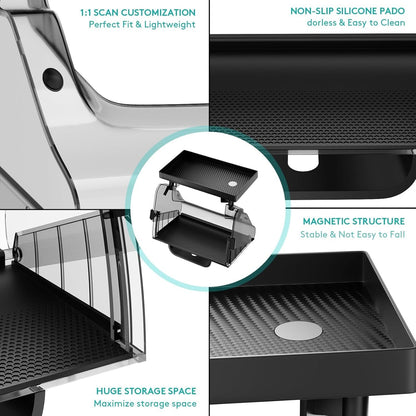 Car Center Console Organizer for Tesla Model 3 Model Y, Magnetic Tray Under Screen Storage Box Dashboard Holder for Tesla Interior Accessories