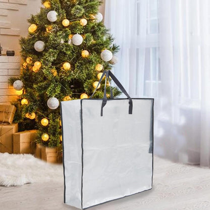 Clear Storage Bags With Zipper - Waterproof Packing Bags for Moving With Handle And Zipper - Packing Tote Organization Pouch Christmas Tree Sack for Winter Clothes Storage