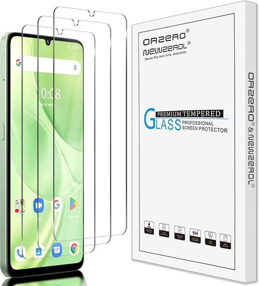 (3 Pack) Orzero Compatible for UMIDIGI G9 5G / G9A / G9C / G9T Tempered Glass Screen Protector, 2.5D Arc Edges 9 Hardness High Definition Bubble-Free