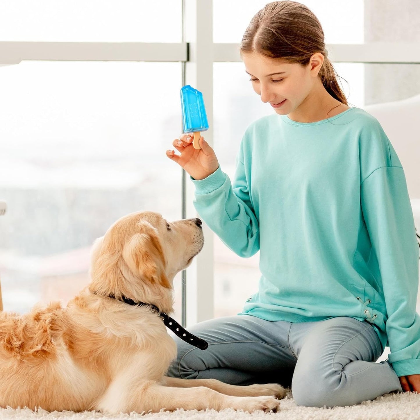 shjxi Dog Chew Toys, Interactive Dog Toy, Cooling Ice Cream Shape Teething Accessory, Non Toxic Soft Rubber, Excellent for Puppies and Dogs Outdoor Play and Training