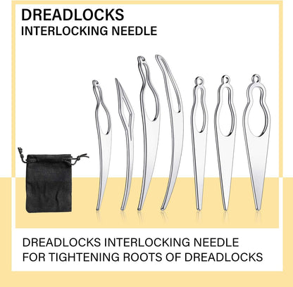 WILLBOND 8 Pcs Dreadlock Interlocking Tool for Locs Sisterlock Retighten Tool for Dreadlocks Interlocks Crochet Braiding Hair Tightening Extensions Accessory (Silver)