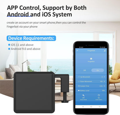 Mini Fingerbot Mini-Controller BT Home Automation Controller for iOS Android Phone No Wg Wireless App or Timer Control Compatible with Alexa Home Voice Control