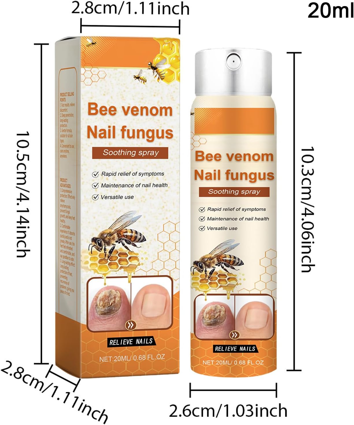 Nail Care Liquid, Nail Repair Renewal Spray Solution, 1.02x1.02x4.06 Inches Portable Bottle, Soothing Toenail for Damaged Nails, Men, Women, Adults, Easy to Use