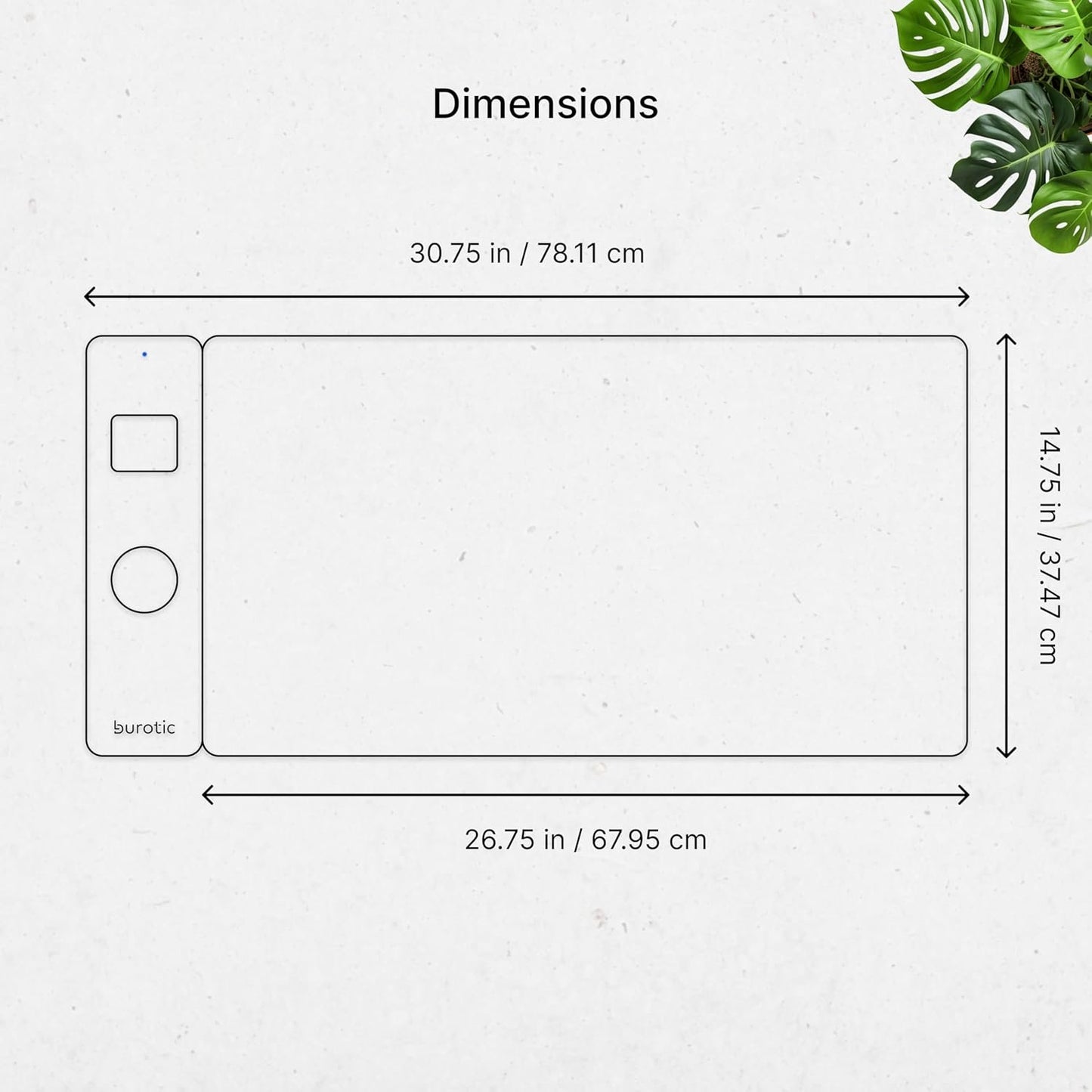 burotic Wireless Charging Desk Pad, Reversible Felt & Vegan Leather, Waterproof, Detachable Magnetic Panel - Organize, Charge 2 Devices, Apple & Android Compatible - Black