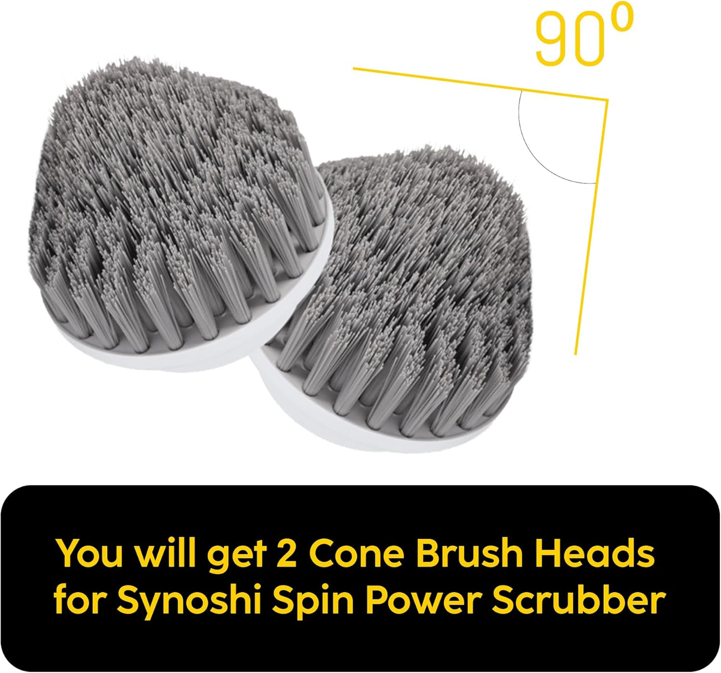 Synoshi Bathroom Set Electric Spin Scrubber with 3 Replaceable Cleaning Head + 2 Cone Brush Heads + 6 Sponge Brush Heads. Perfect for Hard to Reach Places and Smooth Surfaces in The Bathroom