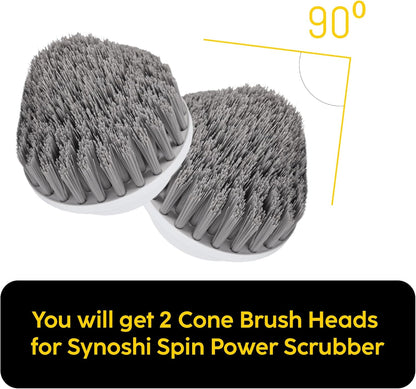 Synoshi Bathroom Set Electric Spin Scrubber with 3 Replaceable Cleaning Head + 2 Cone Brush Heads + 6 Sponge Brush Heads. Perfect for Hard to Reach Places and Smooth Surfaces in The Bathroom