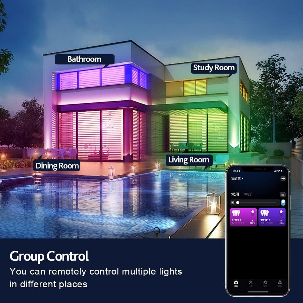 Smart Ceiling Light 48W, 12Inch Flush Mount RGB LED Ceiling Lights,Bluetooth+ WiFi App Control+Remote Color Changing Ceiling Lamp,2700K-6500K Dimmable,Sync with Music,Compatible with Alexa Google Home