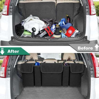 Enstiler Car Organizer with 5 Large Storage Pockets, Backseat Hanging Trunk Organizer for SUV, Truck, Van, Sedan - Space Saving Expert