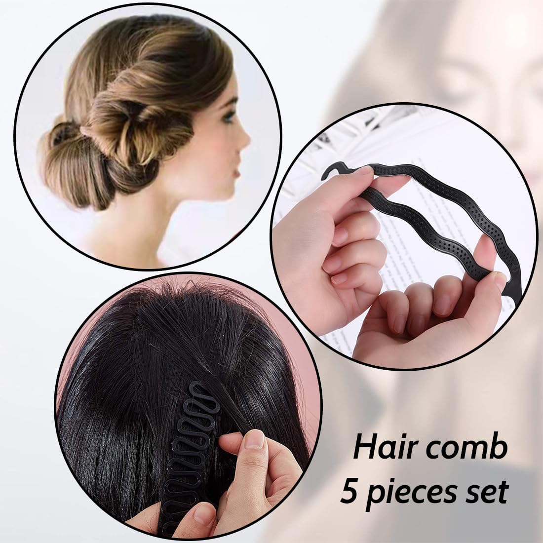 Hair Braiding Tool Set, 5 Fast Spiral Braids Hair Accessories for Hairstyles, Black DIY Styling Accessories for Women