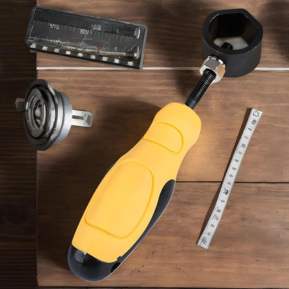 Metal Stamping Tools, Steel Stamp Holder, Safety Grip Leather Puncher, Yellow Rubber Handle for Secure Marking, Crafting Engraving Workshop Use, Long Lasting Decor