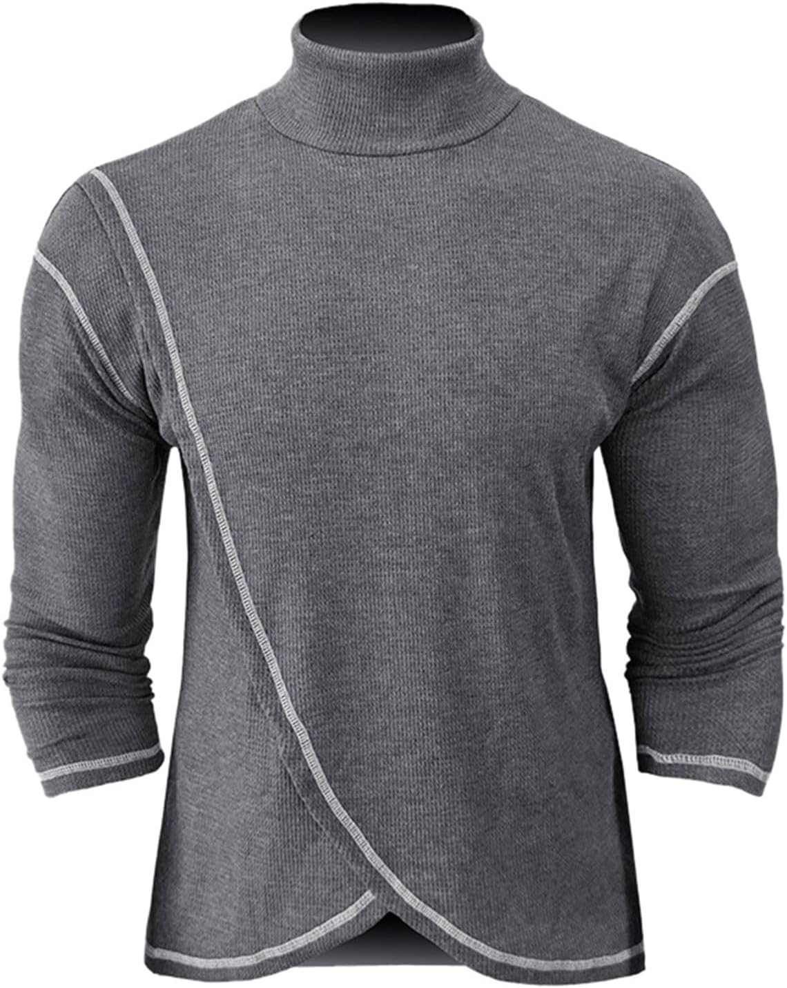 ZDSUHYIW Tech - Maglia a maniche lunghe da uomo, sportiva, traspirante, a maniche lunghe, tecnologia anti-odor, per allenamento all'aperto, fitness, maglietta Essentials Henley, a maniche lunghe,