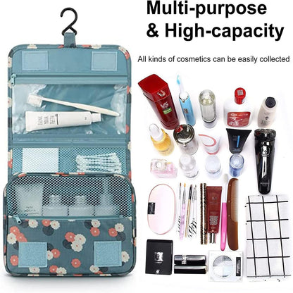 Kettion Hanging Travel Toiletry Bag, Foldable Hygiene Bag, Waterproof Wash Bag with Hanging Hook, Toiletries Bag, Skincare Bag, Cosmetic Bag, Portable Storage Bag for Bathroom Shower Makeup Organizer
