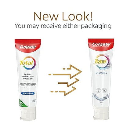 Colgate Total Whitening Toothpaste with Fluoride, 10 Benefits Including Sensitivity Relief and Stain Removal, Mint, 5.1 ounces (4 Pack)
