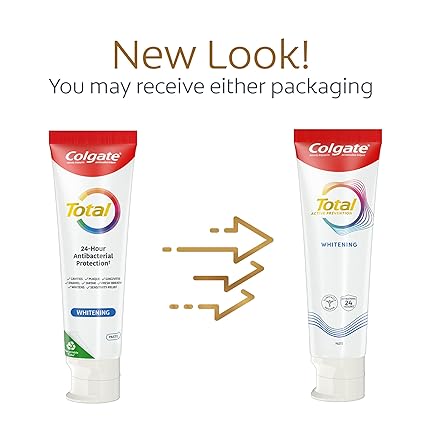 Colgate Total Whitening Toothpaste with Fluoride, 10 Benefits Including Sensitivity Relief and Stain Removal, Mint, 5.1 ounces (4 Pack)