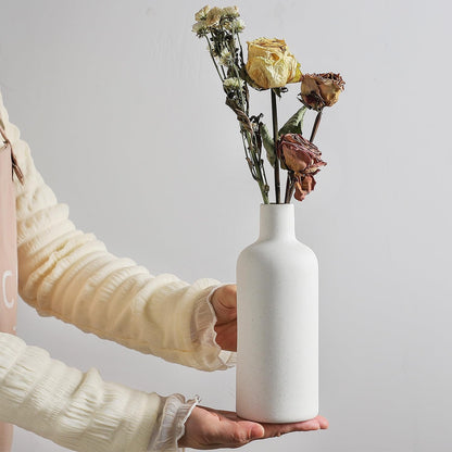 CEMABT White Ceramic Vase Set - 4 Small Vases for Flowers, Unique Flower Vases for Centerpieces, Decorative Modern Vases for Home Decor Table Entryway Bookshelf (White)