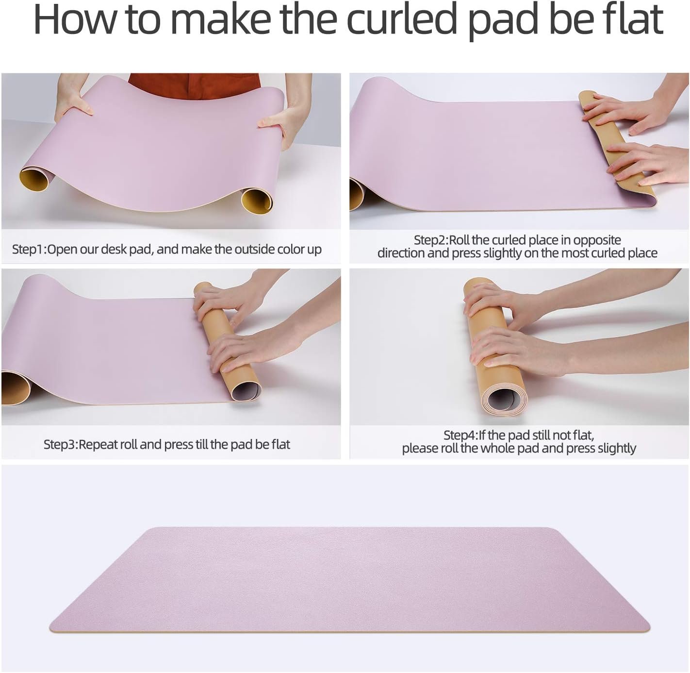 YSAGi Multifunctional Office Desk Pad, Ultra Thin Waterproof PU Leather Mouse Pad,Dual Use Desk Writing Mat for Office/Home (Grayish Lavendar+Cinnamon Buff, 31.5" x 15.7")