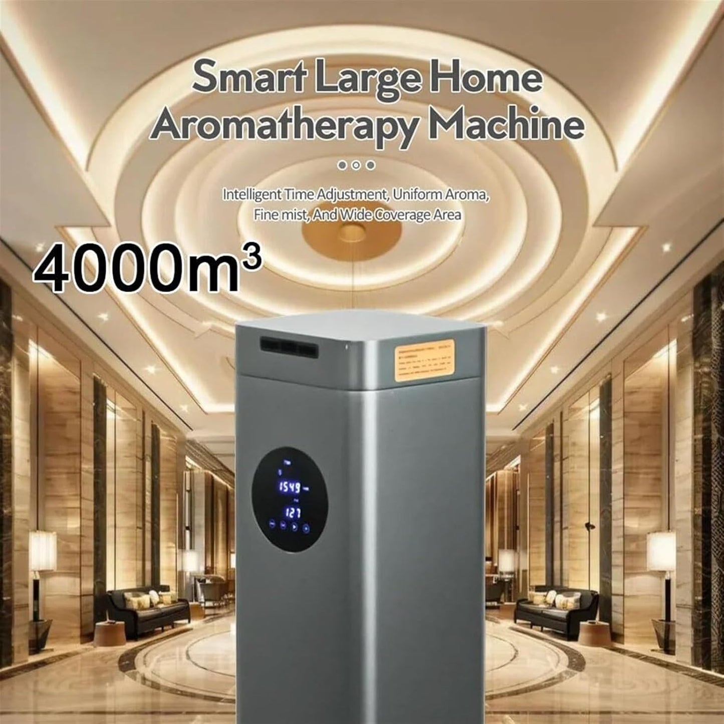 Scent Air Machine, 1500ml Floorstanding Essential Oil Diffuser, Waterless Fragrance Diffuser with Smart Control, Covering 2500-4000m³, 3 Mode to Connect, for Home, Hotel, Office, Lobby