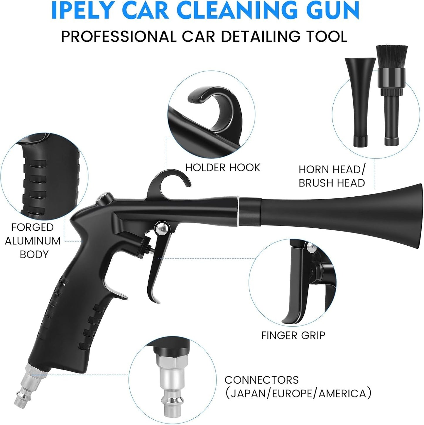 Car Cleaning Gun, High Pressure Car Blow Gun for Car Detailing, Quickly Clean and Dry Car Surfaces with Strong Air