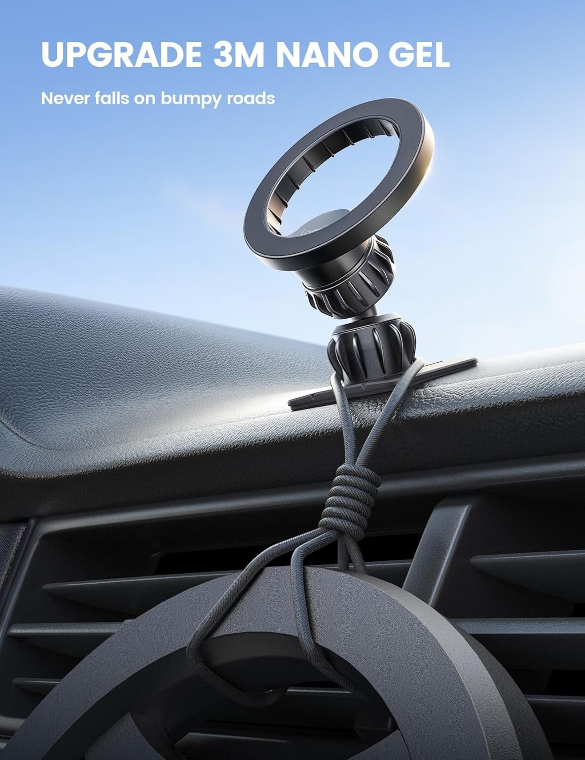 Lamicall for Magsafe Car Mount Holder -【20 Strong Magnets】 Magnetic Phone Holder for Car Phone Mount Dash 360 Cell Phone Holders for Your Car Accessories, Women Men iPhone 16 Pro Max 15 14 13 12 Plus