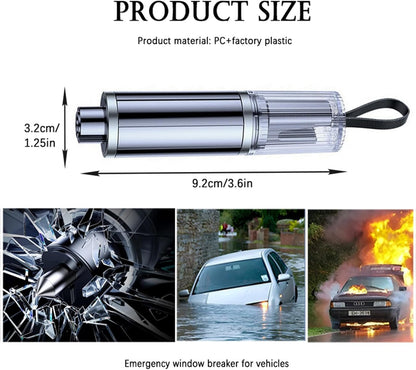 Window Breaker Seatbelt Cutter Hammerdex Car Automotive Emergency Escape Survival Stuff Tool Tools Gadgets Safety Kit, Grey