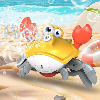 Toddler Bubble Machine, Dancing Crab Blower Toy, 9.45x5.63x4.84 Inches, Durable ABS Shell, Automatic Output, Interactive Bubble Maker with Lights and Music for Outdoor Play Fun