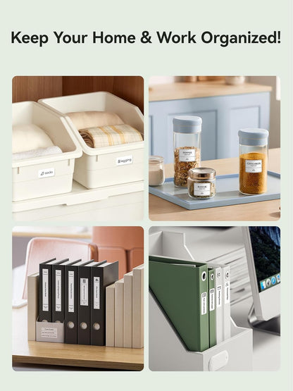 NIIMBOT B21 Inkless Label Maker, Mini Thermal Label Maker Compatible with iOS & Android, for Home Organization, Business, Barcode, QR Code, with 1 Pack 50x30mm White Label, Green