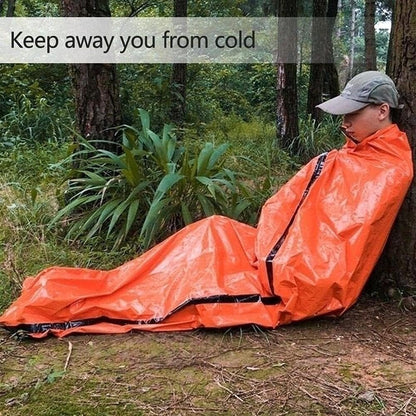 Emergency Sleeping Bag 2 Pack Lightweight Survival Sleeping Bags Thermal Bivy Sack Portable Emergency Blanket for Camping, Hiking, Outdoor, Activities Orange