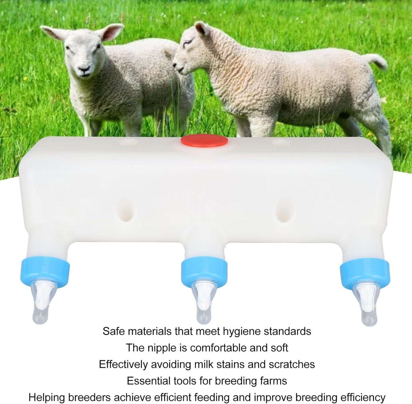 3 Animal Pacifier Feeder, 3L Sheep Goat Teats Lamb Pacifier Pet Feeding Bucket Teats Lamb Milk Feeder Farm Drinking Equipment