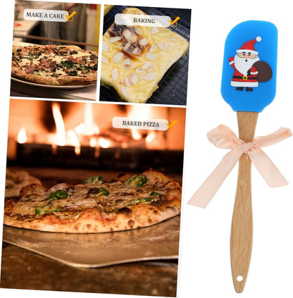 VICASKY 1 PC Silicone Christmas Scraper and Butter Whisk - Festive Kitchen Gadget Cookie Decorating Tool Perfect for Christmas Holidays