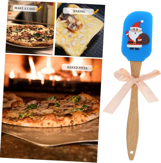 VICASKY 1 PC Silicone Christmas Scraper and Butter Whisk - Festive Kitchen Gadget Cookie Decorating Tool Perfect for Christmas Holidays