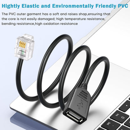 Rj11 To Usb Telephone Line Adapter, Rj11 6p4c Male To Usb Female Modem Converter, Used For Telephone Communication, Fax Machines, Modulation And Demodulation Adapters (Rj11 male to USB female30cm)