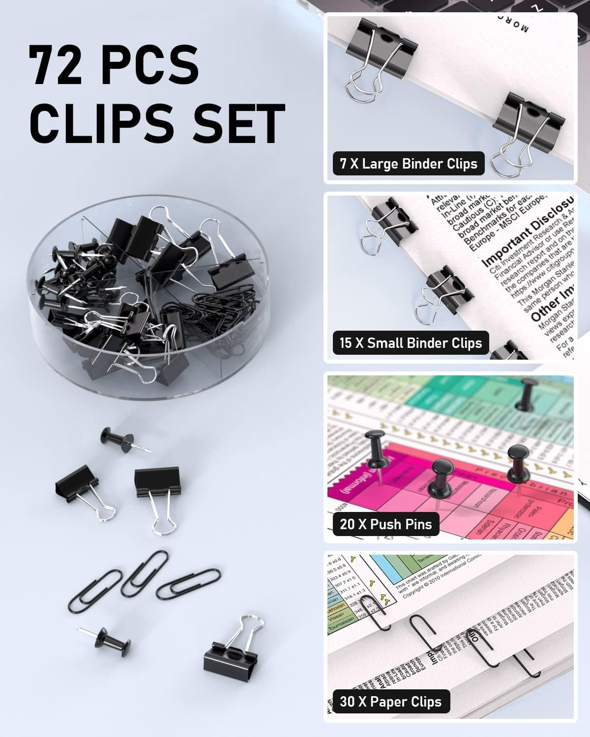 Nicpro Desk Organzier and Accessories, Black Mesh Desktop Organizer with Drawers, Pen Holder, Phone Holder, 72 PCS Paper Clips, Desk Caddy and Office Supply Organizer Set for Teacher Office Home