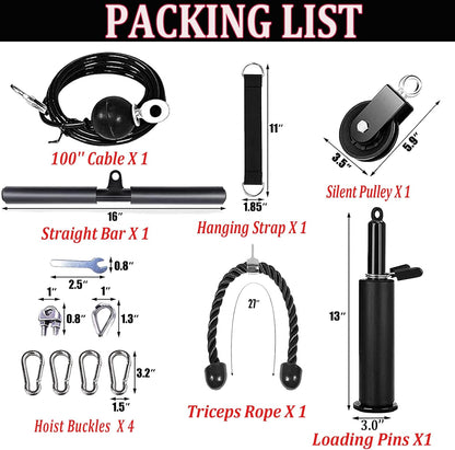 Forearm Wrist Trainer Rope Cable Accessories LAT Pulley System Arm Strength Training for LAT Pulldowns