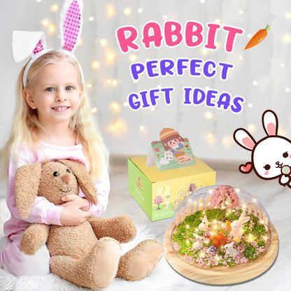 Make Your Own Night Light,Rabbit DIY Kits for Girls,Bunny Toys for Kids Ages 4-8,Arts and Crafts Lamp Project for Girls(USB Upgrade Edition),Gifts for 4 5 6 7 8 9 10 Year Old Girl with Greeting Card