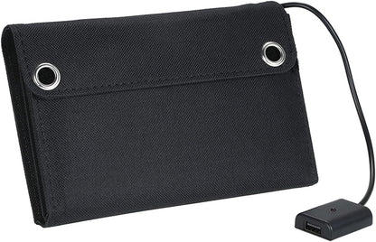 Solar Panel, 20W Solar Charger Foldable Solar Panel with USB Ports Waterproof Camping Travel Black