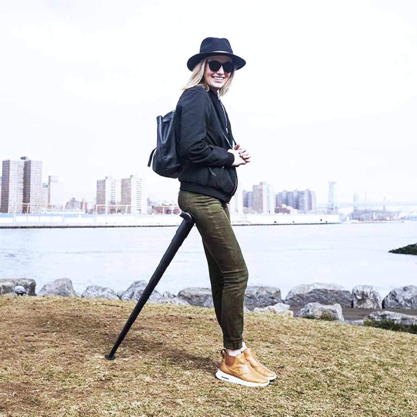 Youngly Portable Telescopic Chair Folding Stool Cane Subway Travel Outdoor Folable Seat Chairless Chair