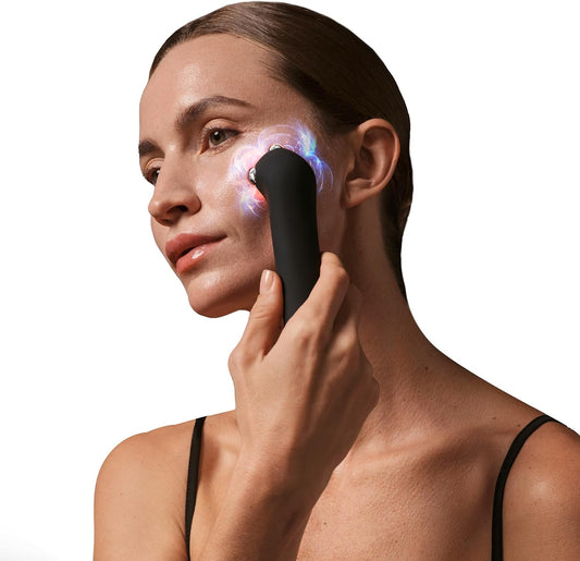 FAQ 402 Dual Microcurrent Face Lifting Device - Gua sha Inspired Facelift Massager with Red, Blue and Infrared LED for Firming and Contouring Face with Pulsed Light