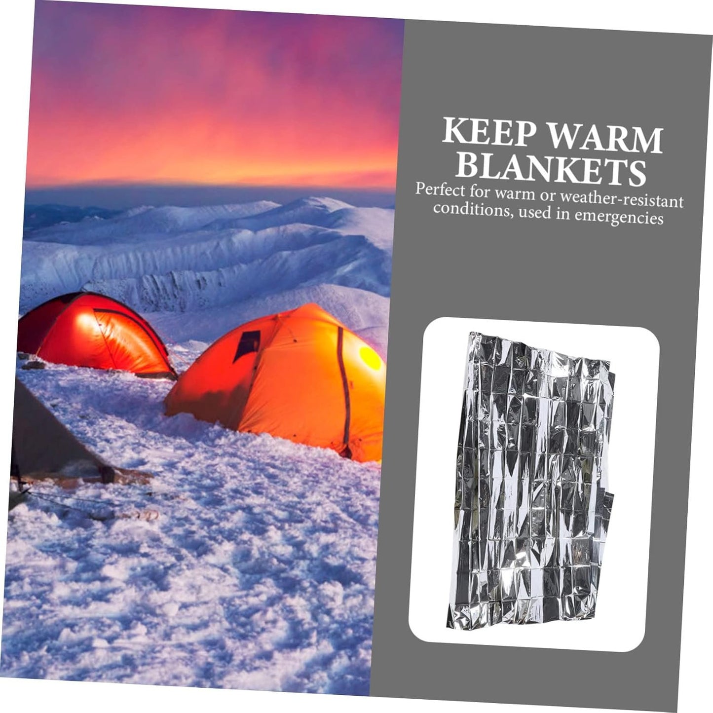 EXHUMKY 10Pcs Thermal Emergency Blanket Lightweight Sun Protection Survival Blankets for Camping Hiking First Aid Outdoor Activities Pet Design