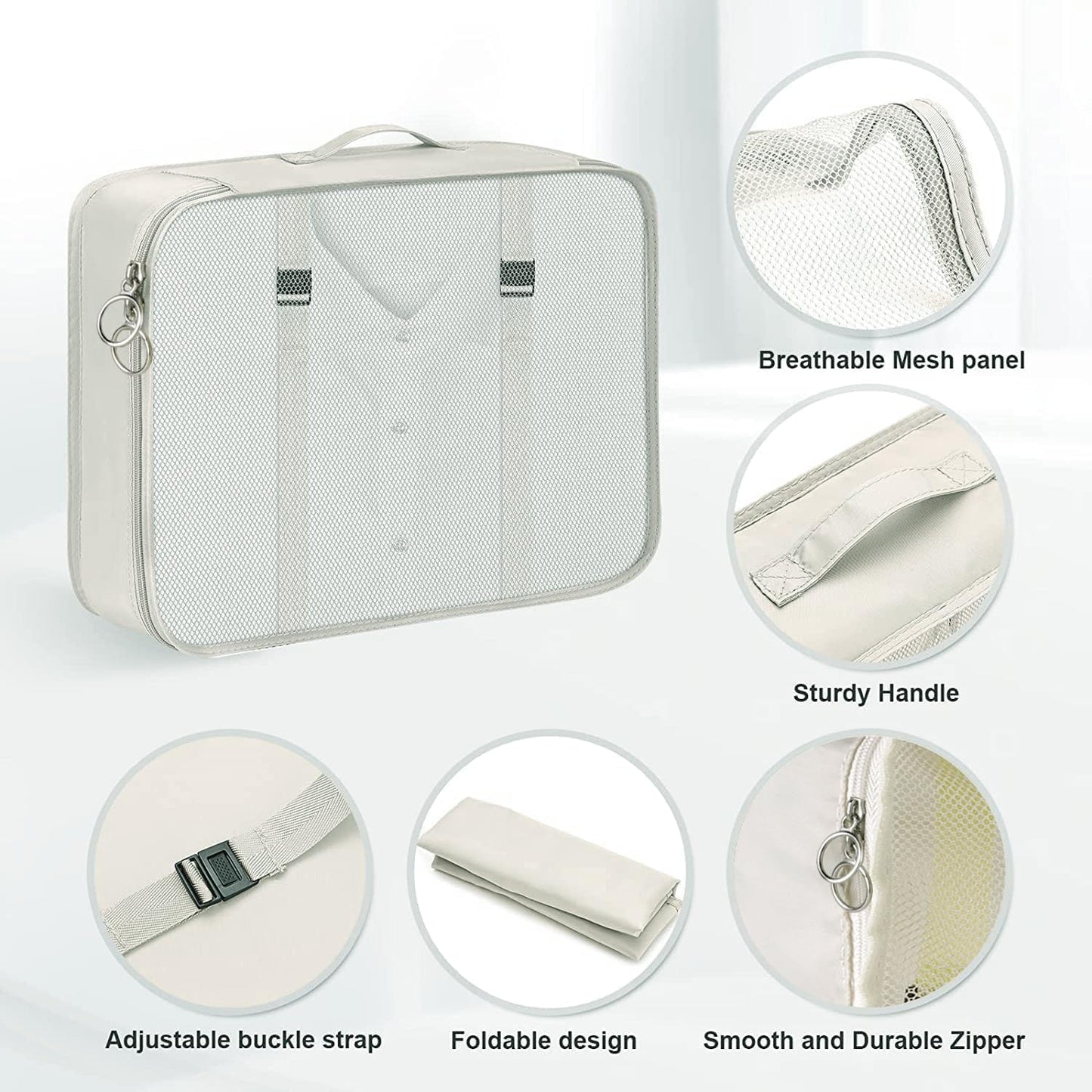 HOTBAG 8 Pieces Packing Cubes, Suitcase Organizer, Suitcase Organizer, Travel Organizer, Travel Accessories Useful Travel Cube System for Clothes, Shoes, Cosmetics