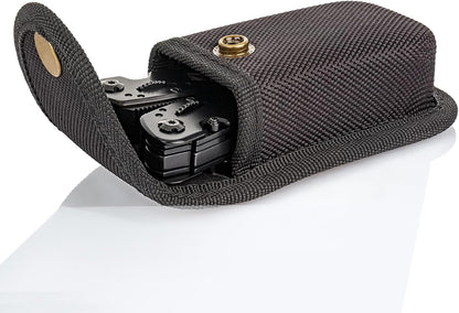 HARFINGTON Nylon Pocket Knife Sheath 6.5" x 2.8" Horizontal Vertical Carry Belt Loop Multi-Tool Pouch Folding Knife Belt Sheath with Snap Closure for Outdoor Daily Use, Black